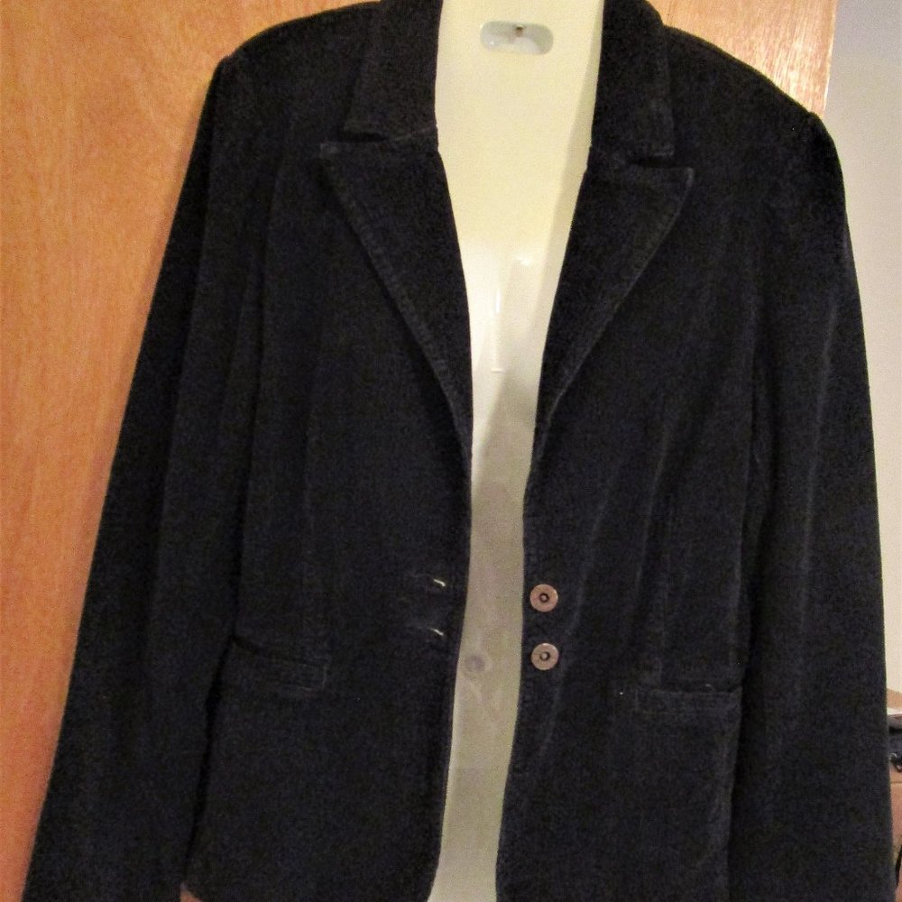 WOMEN'S NAVY BLUECORDUROY BLAZER-LUCKY BRAND-MEDIUM-EXCELLENT CONDITION